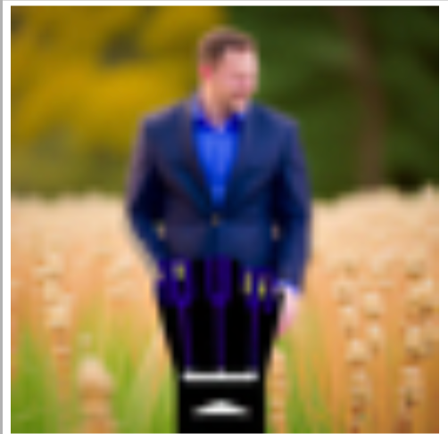 Hybrid of man mid fall and paint brush